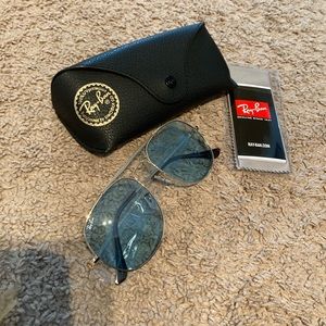 Rayban 3561 blue lenses with gold frame sunglasses